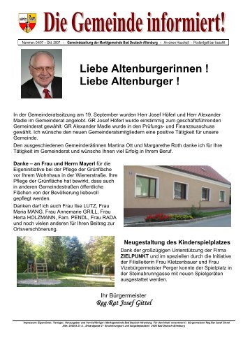 Gemeindezeitung 4/2007 - Marktgemeinde Bad Deutsch-Altenburg