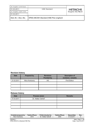 Show HSE plan - Hitachi Power Europe GmbH