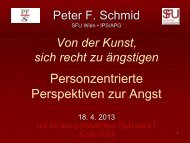 Personzentrierte Perspektiven zur Angst - Peter F. Schmid