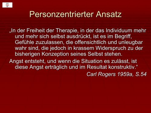 Personzentrierte Perspektiven zur Angst - Peter F. Schmid