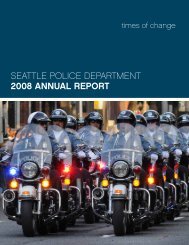 seattle police department 2008 annual report - City of Seattle