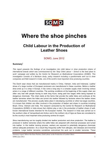 Child Labour in the production of leather shoes