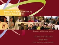 PHS Annual Report 2010 - Program in Human Sexuality - University ...