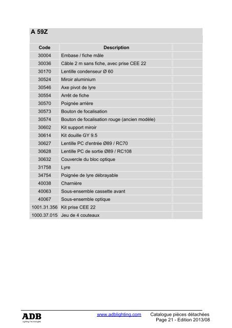 WARP/M/DL/12-30 - ADB Lighting Technologies