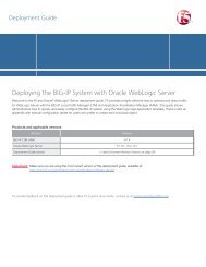 Oracle WebLogic (BIG-IP v11.4: LTM, AAM) - F5 Networks