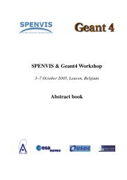 SPENVIS & Geant4 Workshop Abstract book