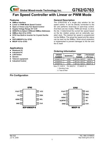 detailed datasheet for the G762/G763 fan controller - on Natisbad.org!