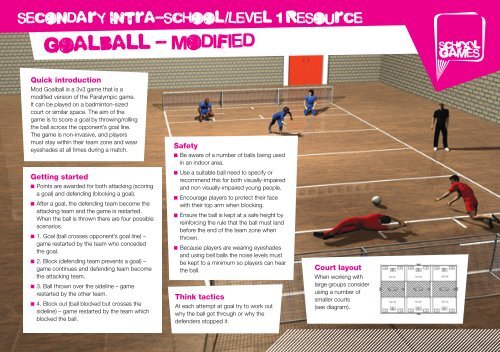 Goalball Modified School Games Goalball Modified School Games
