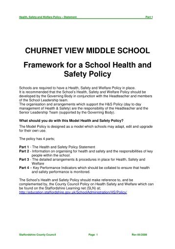 Health & Safety - Churnet View Middle School