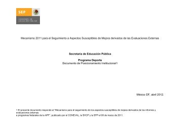 Seguimiento de los aspectos susceptibles de mejora ... - Coneval