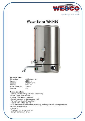 Water Boiler WKIN80 - WESCO-Navy