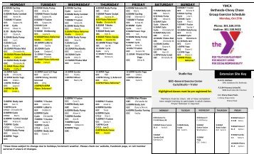 YMCA Bethesda-Chevy Chase Group Exercise Schedule ...