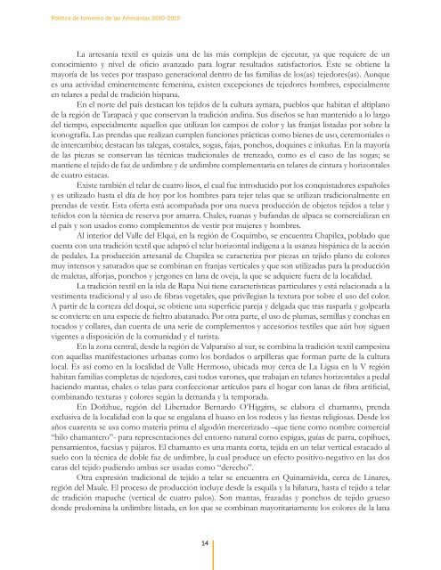 Política de Fomento de la Artesanía 2010-2015 - Consejo Nacional ...