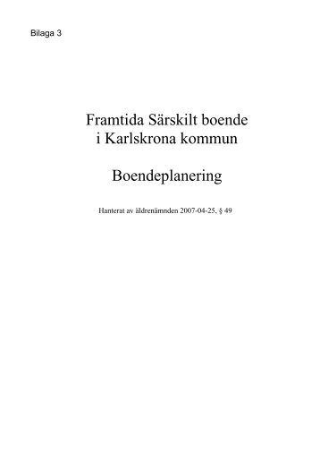 boende ommun ring Framtid SÃ¤rskilt a i Karlskrona k Boendeplane