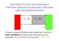 Equivalenza fra linee di trasmissione e riflessione-rifrazione di onde ...