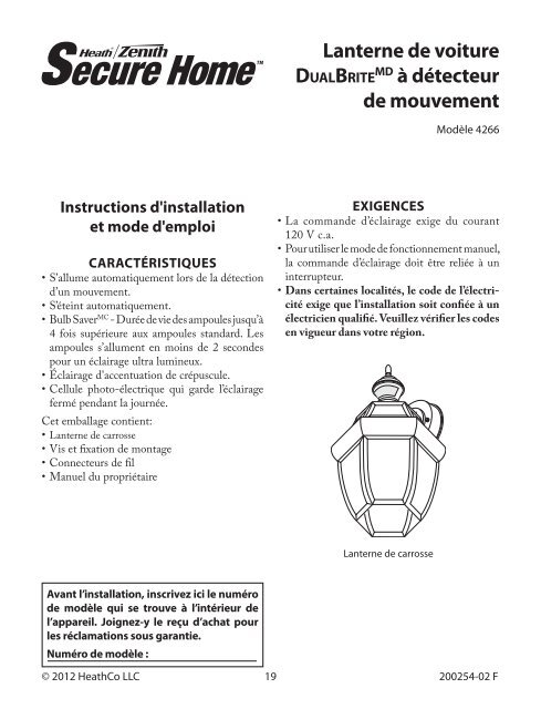 DualBriteÂ® Motion Sensing Coach Light