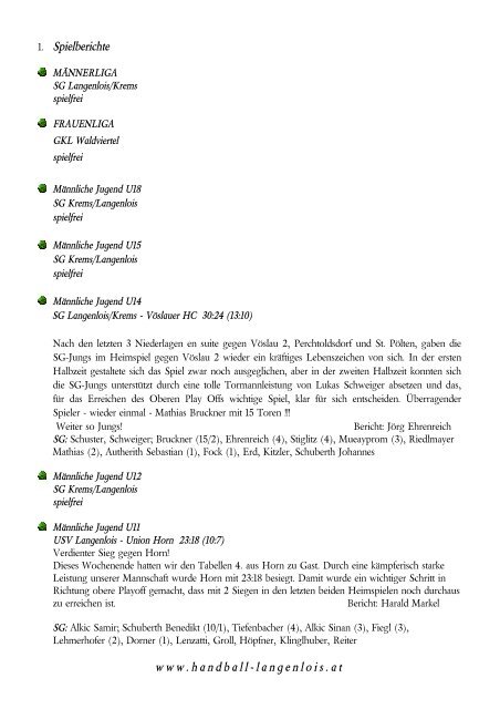 Newsletter 2013/14-13 - USV Langenlois Handball