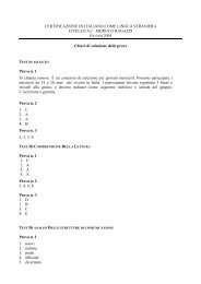 MODULO RAGAZZI Chiavi di soluzione delle prove Prova n. 1 Si ch