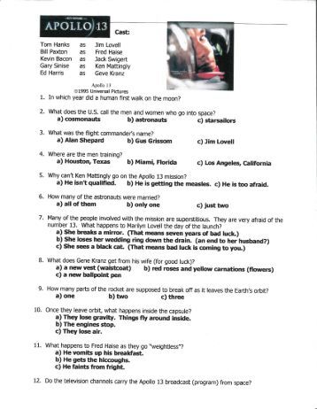 Printables Apollo 13 Worksheet apollo 13 english center worksheet