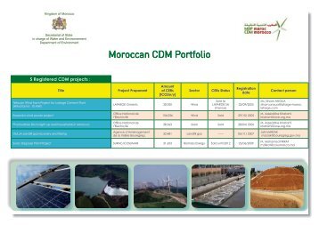 Moroccan CDM Portfolio - DÃ©partement de l'environnement