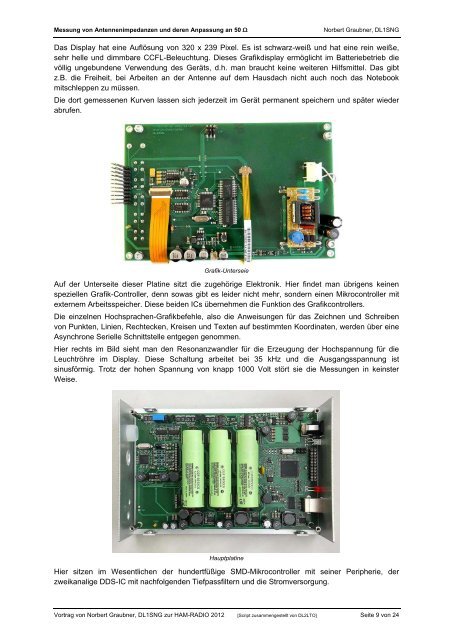 Messung von Antennenimpedanzen und deren Anpassung an 50 Î©