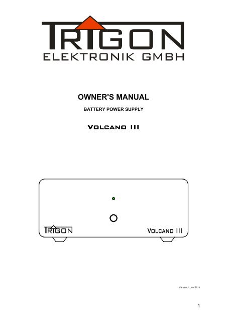 owner's manual - Trigon Elektronik GmbH