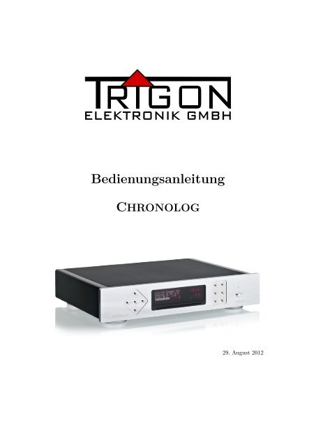 Bedienungsanleitung Chronolog - Trigon Elektronik GmbH