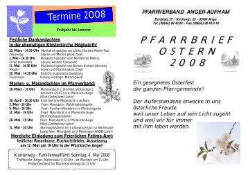 Pfarrbrief Ostern 2008 - Pfarrverband Anger-Aufham