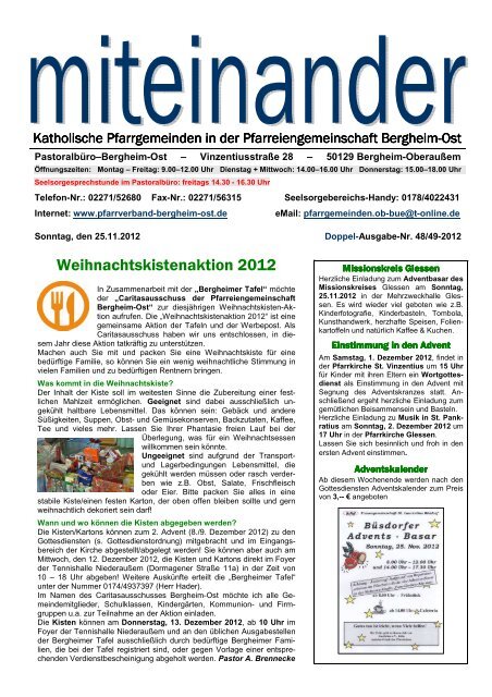 Miteinander Pfarrverband Bergheim Ost