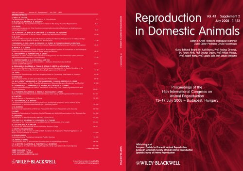 Reproduction in Domestic Animals