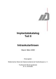 Implantate-Katalog Intraokularlinsen - MDS