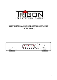 ENERGy. Test the various controls - Trigon Elektronik GmbH