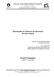 Projeto Pedagógico - Faculdade de Tecnologia - Unicamp