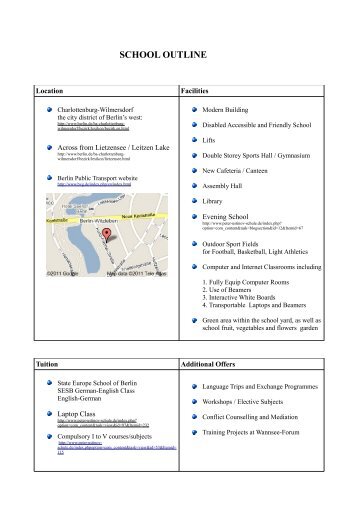 SCHOOL OUTLINE - Peter Ustinov Schule