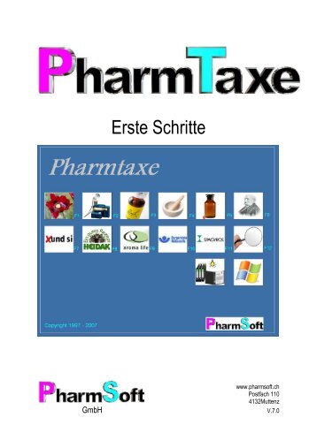 Pharmtaxe Kurzbedienungsanleitung - PharmSoft