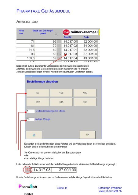 Pharmtaxe Kurzbedienungsanleitung - PharmSoft