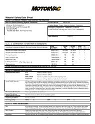 Material Safety Data Sheet - MotorVac