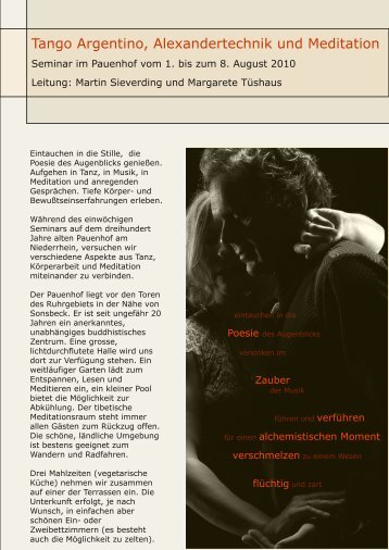 Tango Argentino, Alexandertechnik und Meditation - Pauenhof