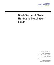 BlackDiamond Switch Hardware Installation Guide - Extreme Networks