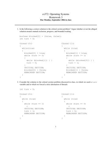 cs372: Operating Systems Homework 3