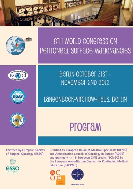 Program In Detail 8th World Congress On Peritoneal Surface