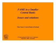 FAME in a Smaller Central Bank: Issues and solutions - Sungard