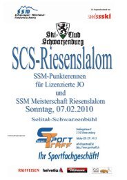 Rangliste - Ski-Club Schwarzenburg
