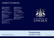 Postgraduate Handbook (PDF) - University of Lincoln