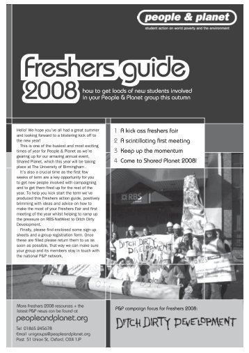 Freshers Week 2008 action guide - People & Planet