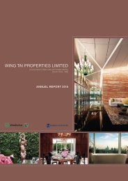 Annual Report - Wing Tai Properties Limited