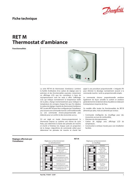 RET M Thermostat d'ambiance - Danfoss Chauffage