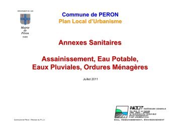 Assainissement - Péron Village - Communauté de Communes du ...