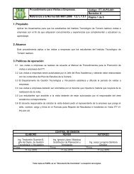 ITT-VI-PO-001 VISITAS A EMPRESAS.pdf - Instituto Tecnologico de ...