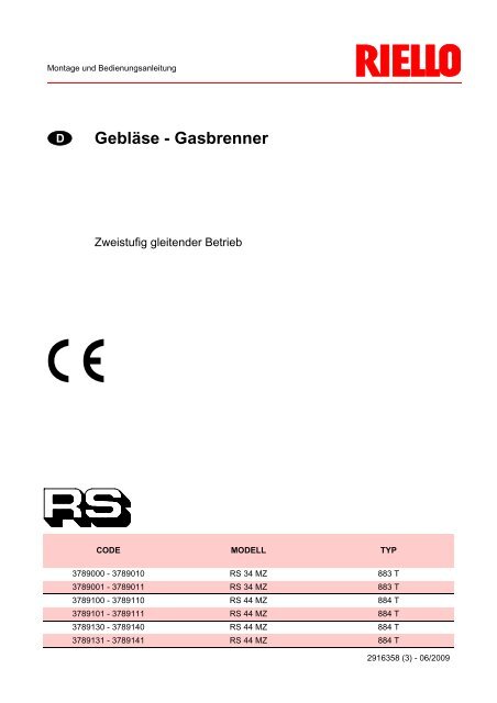 Gebläse - Gasbrenner - produkte.riello-sachsen.de